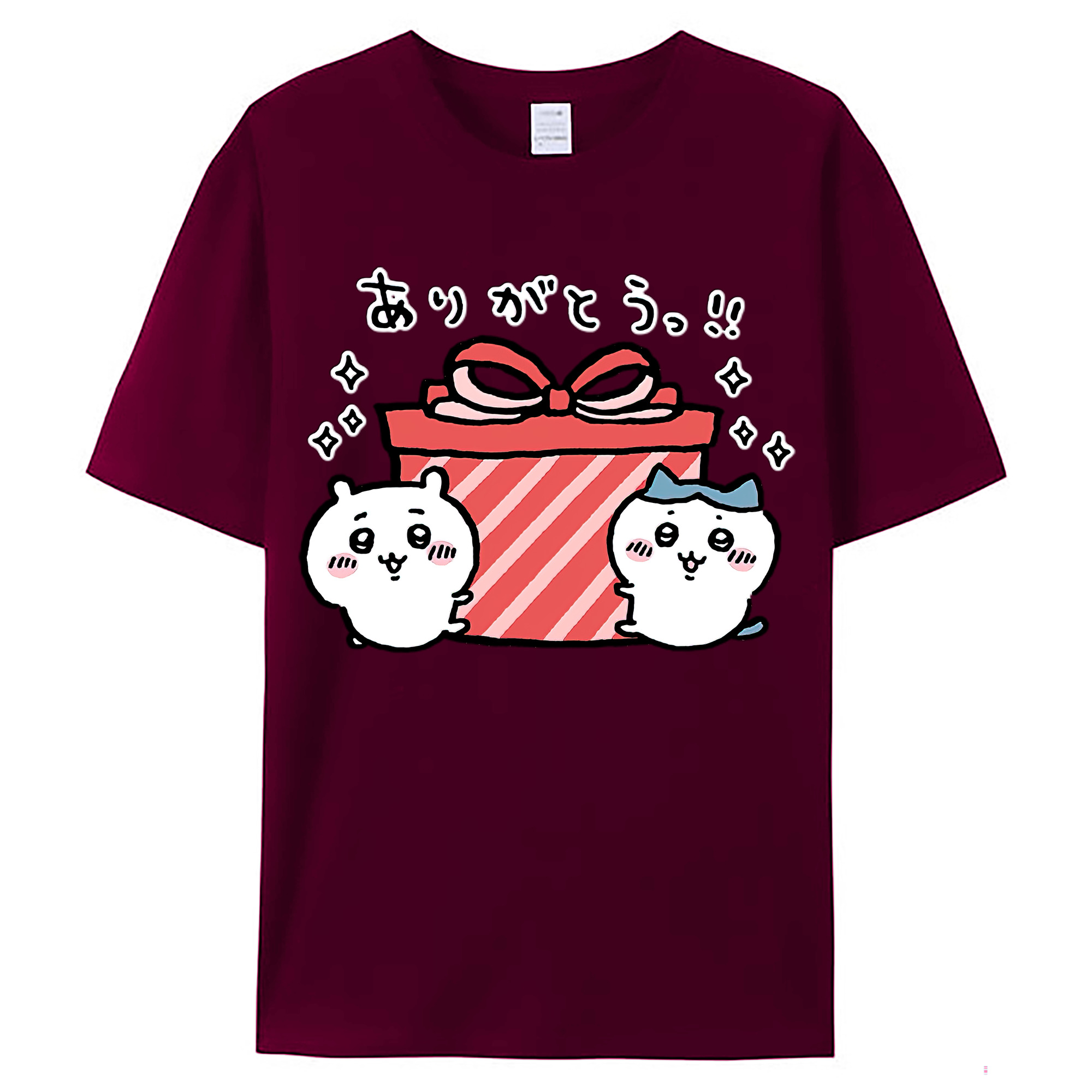 （画像用） ちいかわ ハチワレ Chii-kawa hachiware レディースカジュアルプリントTシャツ（綿100％）